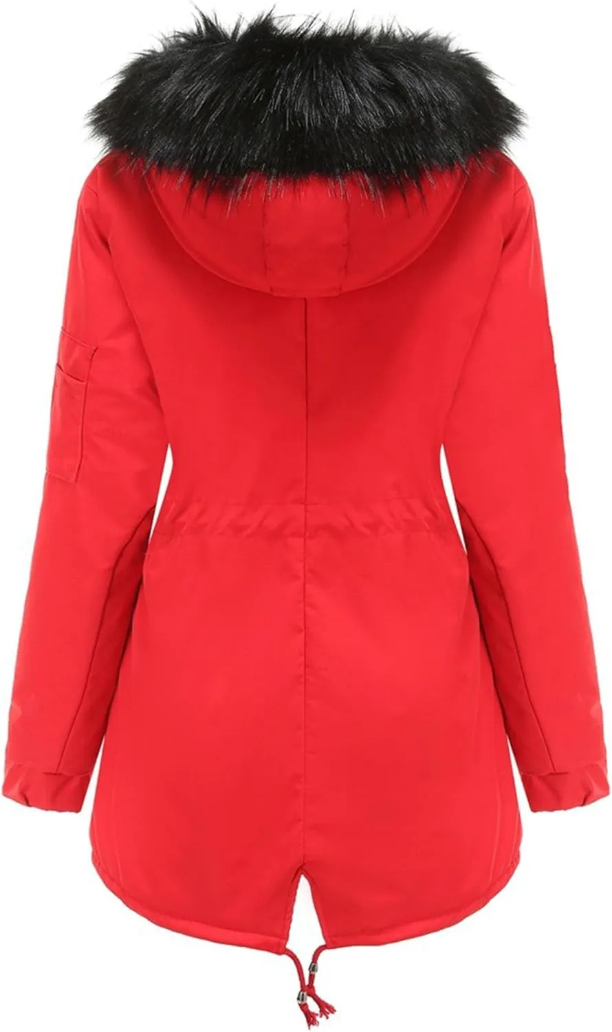 Women's Winter Coats Safari Parkas Fur Hooded Sherpa Lined Parka Coat Warm Thicken Anoraks Fleece Jacket